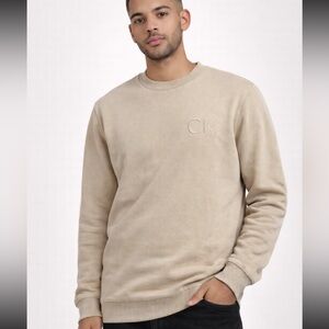 Calvin Klein Men's Beige Crewneck Sweatshirt